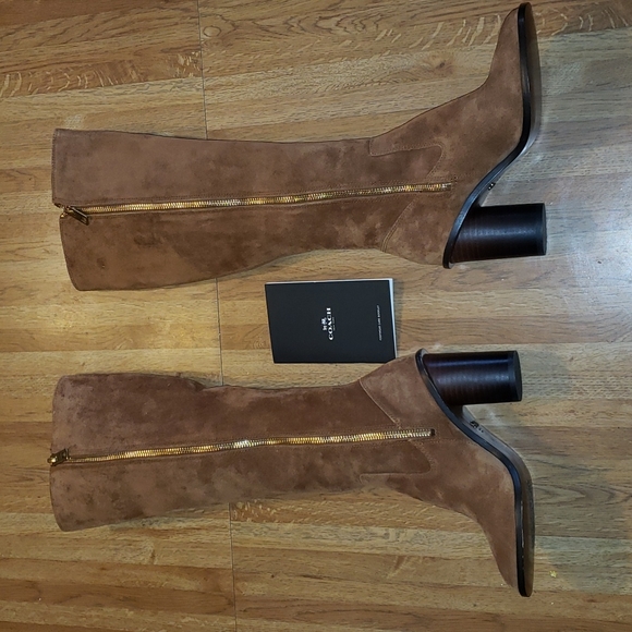 Coach Ombre Saddle Suede Heel Boot 5 nwt - Picture 5 of 9